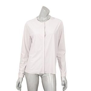 Lululemon Women's rare Solo Blouse hidden button in soft pink size 8